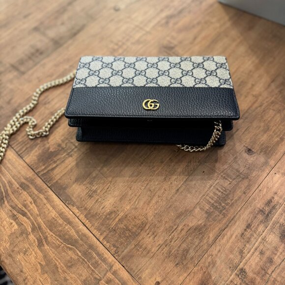GG Marmont bi-color wallet on chain - Picture 4 of 5